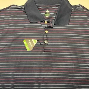Navy striped NWT Bolle Golf shirt size Large